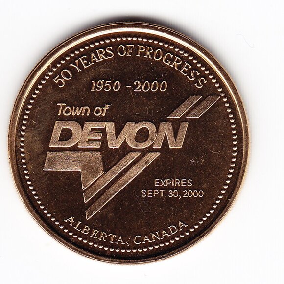 2000 Town of Devon $2 Token (b73) - Picture 2 of 2